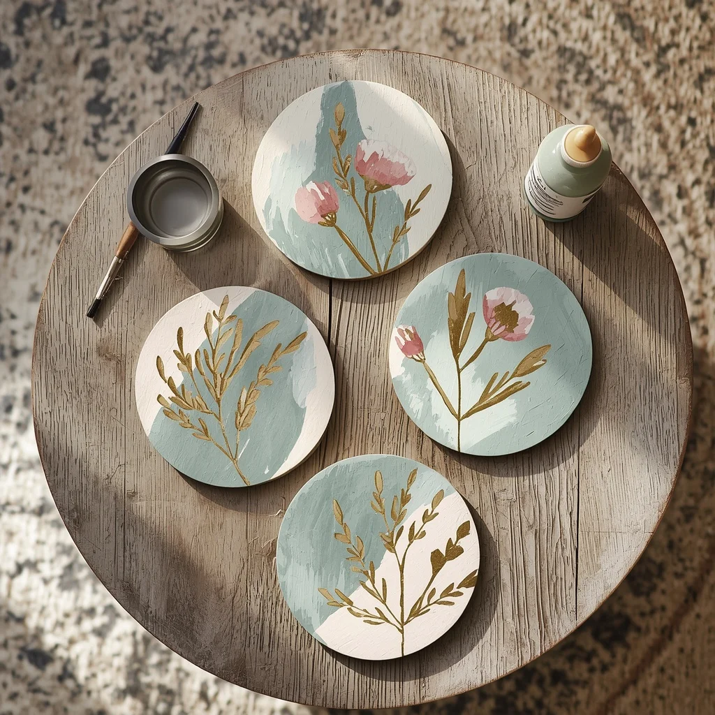 Painted Wooden Coasters