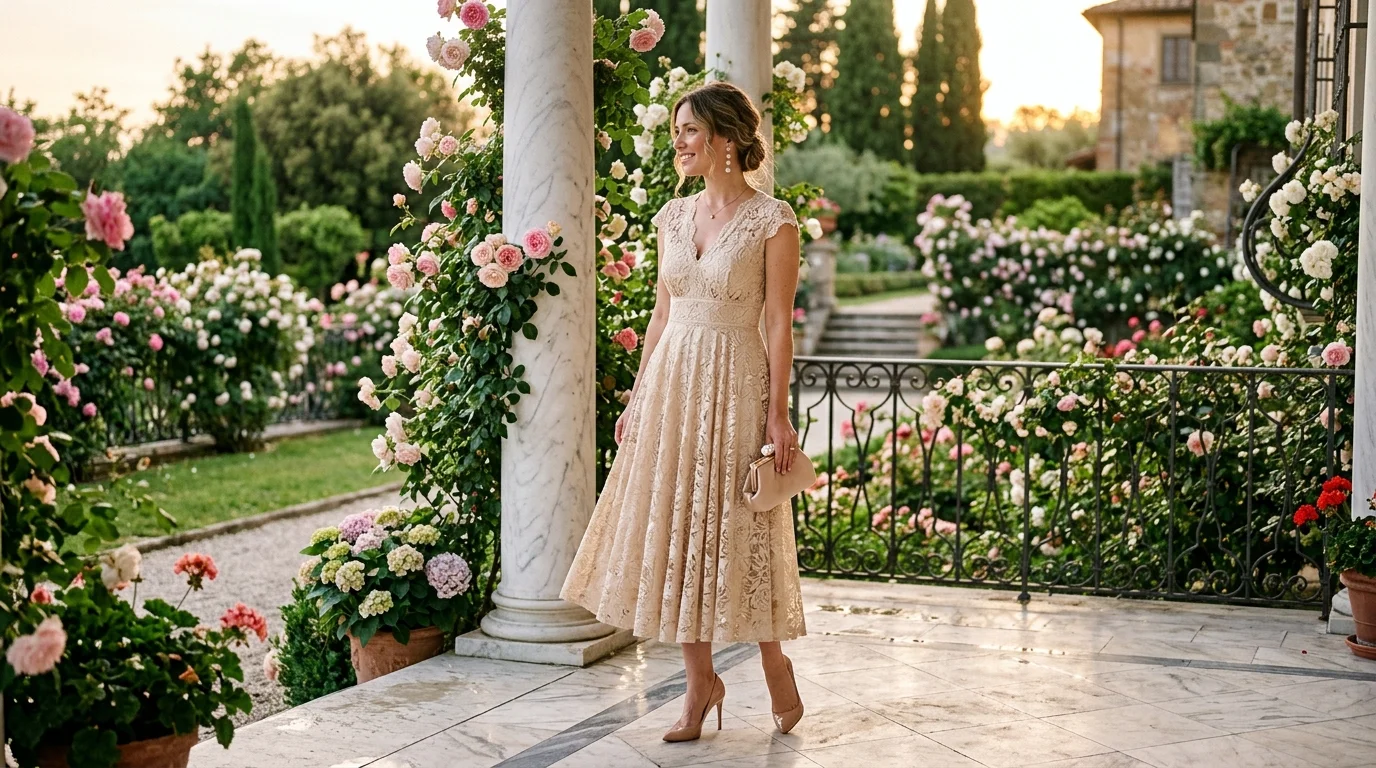Champagne Lace Dress