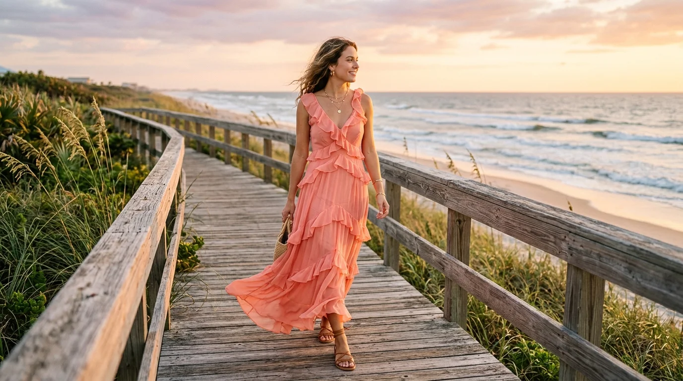 Coral Sunset Dress