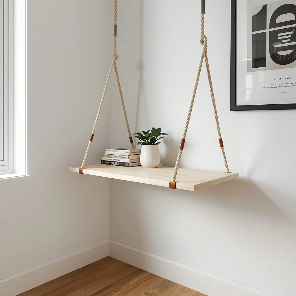 Leather Accent Shelf
