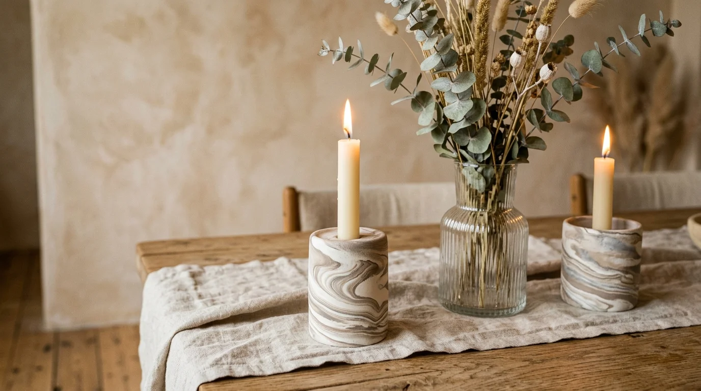 Marbled Candle Holders
