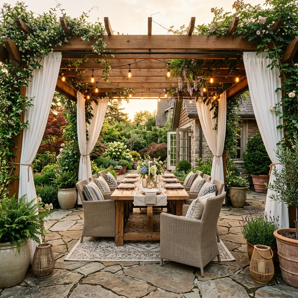 Pergola Dining Setup