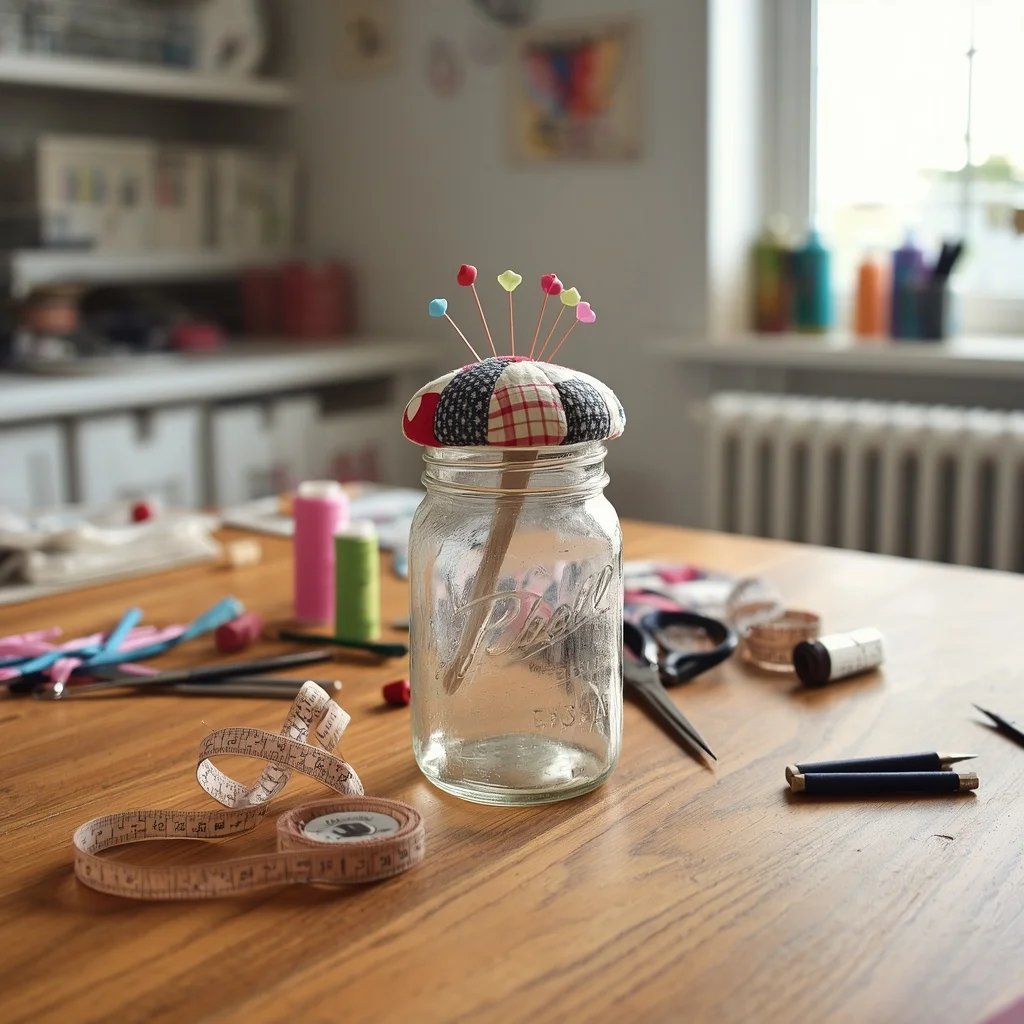 Pin Cushion Jar