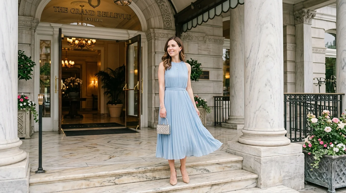 Powder Blue Pleats