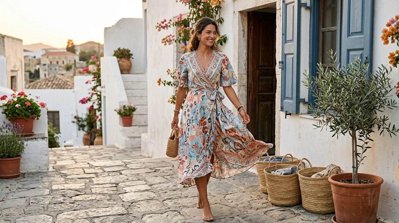Printed Wrap Dress