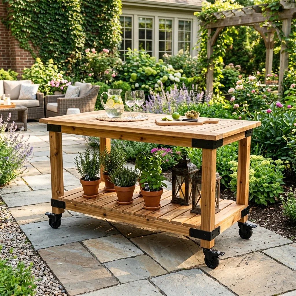Rolling Patio Table