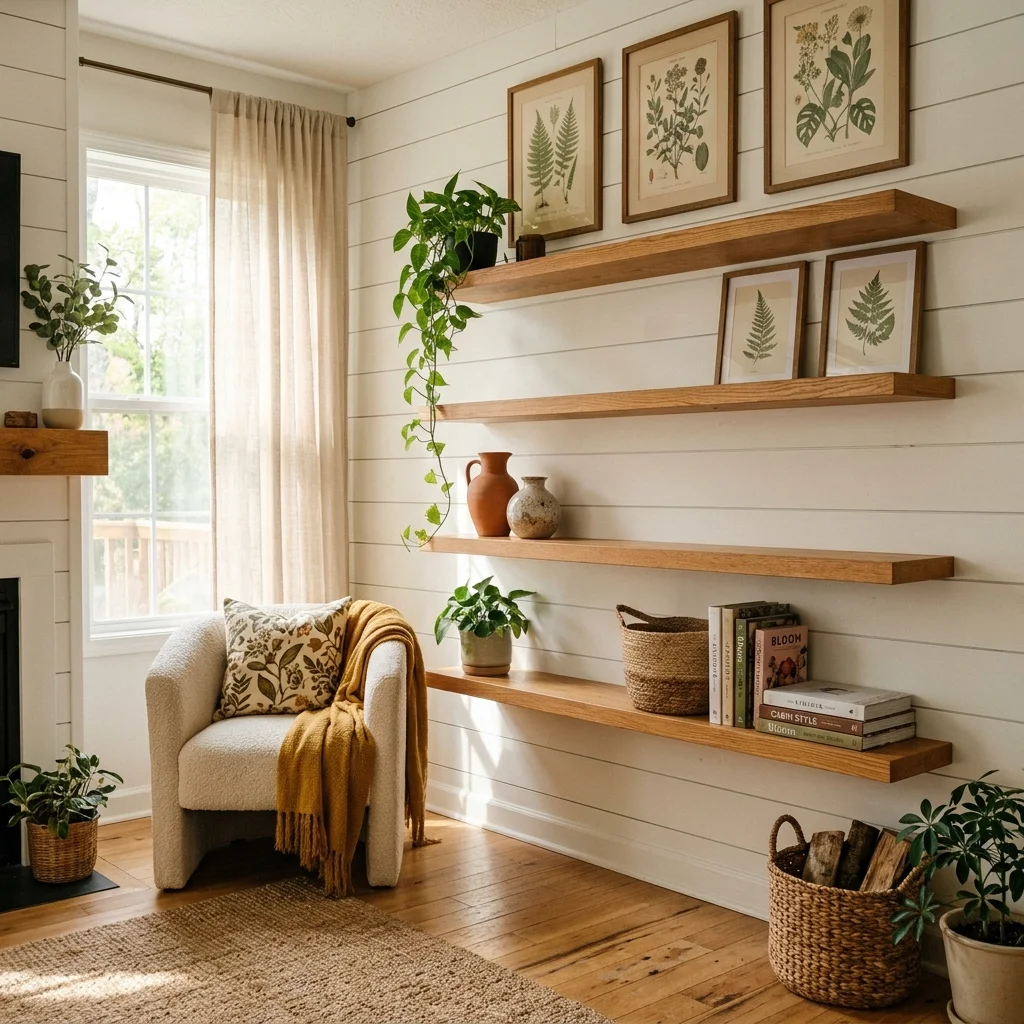 Rustic Floating Shelves