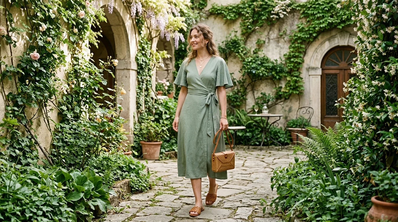Sage Wrap Dress