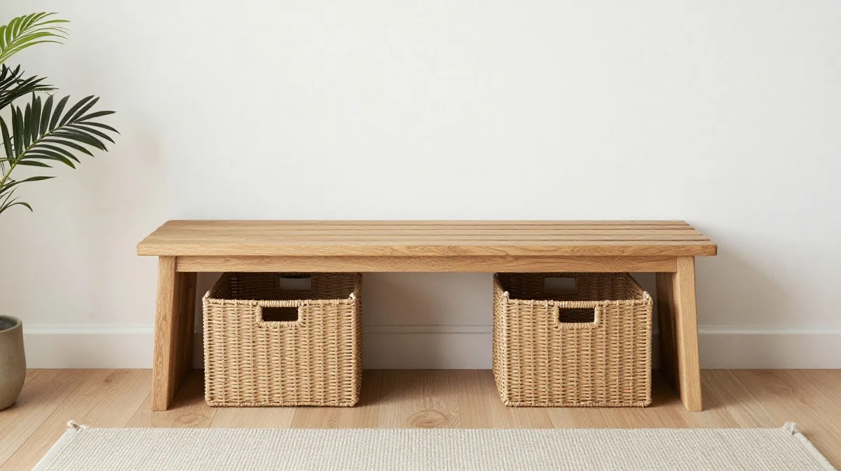 Slatted Entry Bench