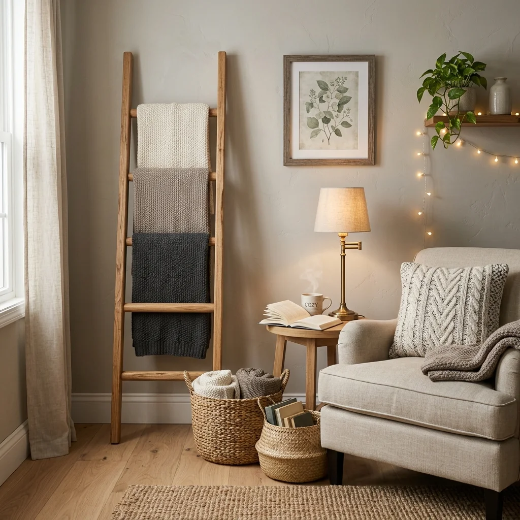 Wooden Blanket Ladder