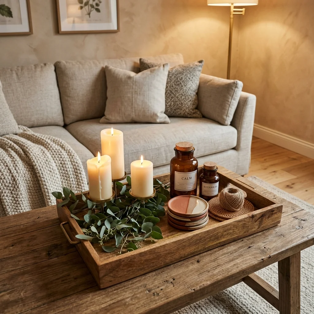 Wooden Candle Tray