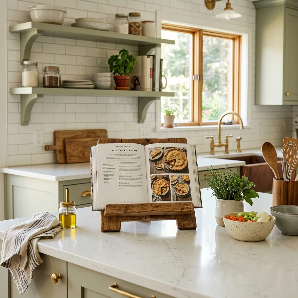Wooden Cookbook Stand