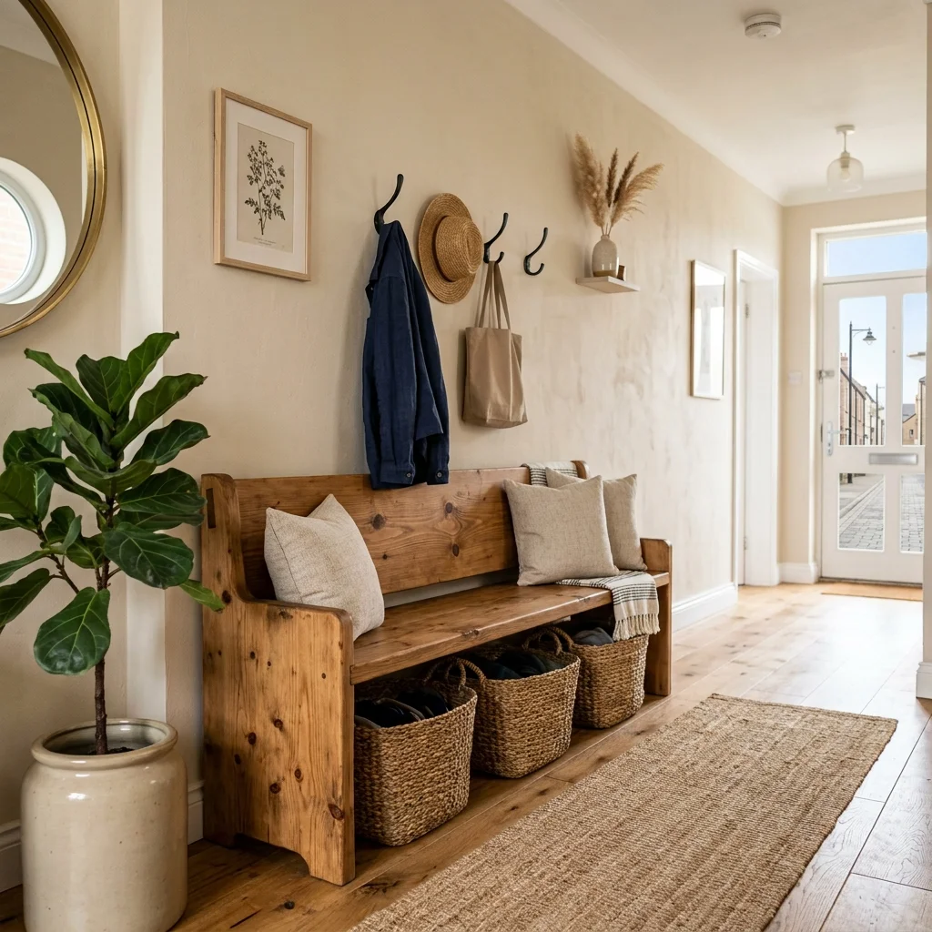 Wooden Entry Bench