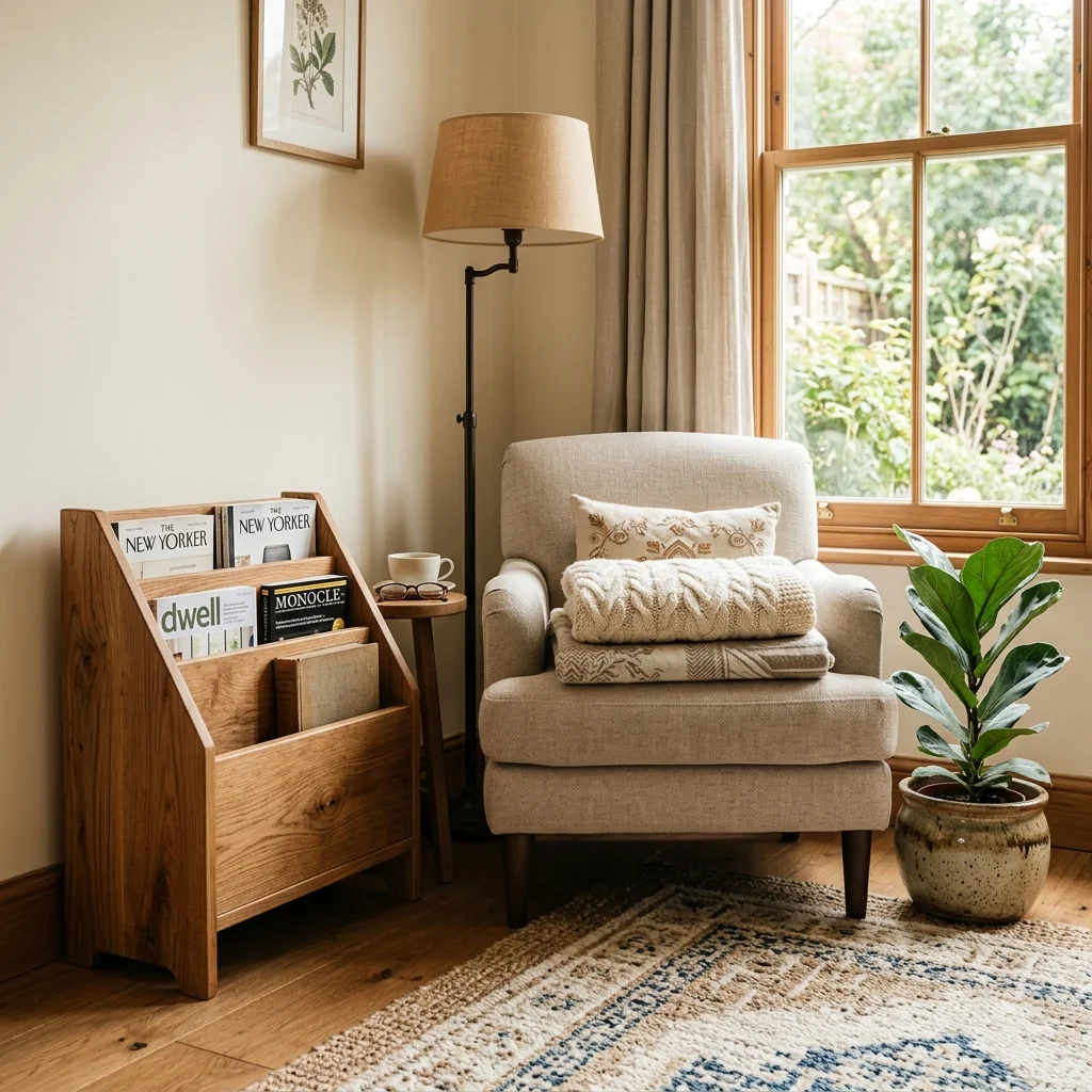 Wooden Magazine Rack