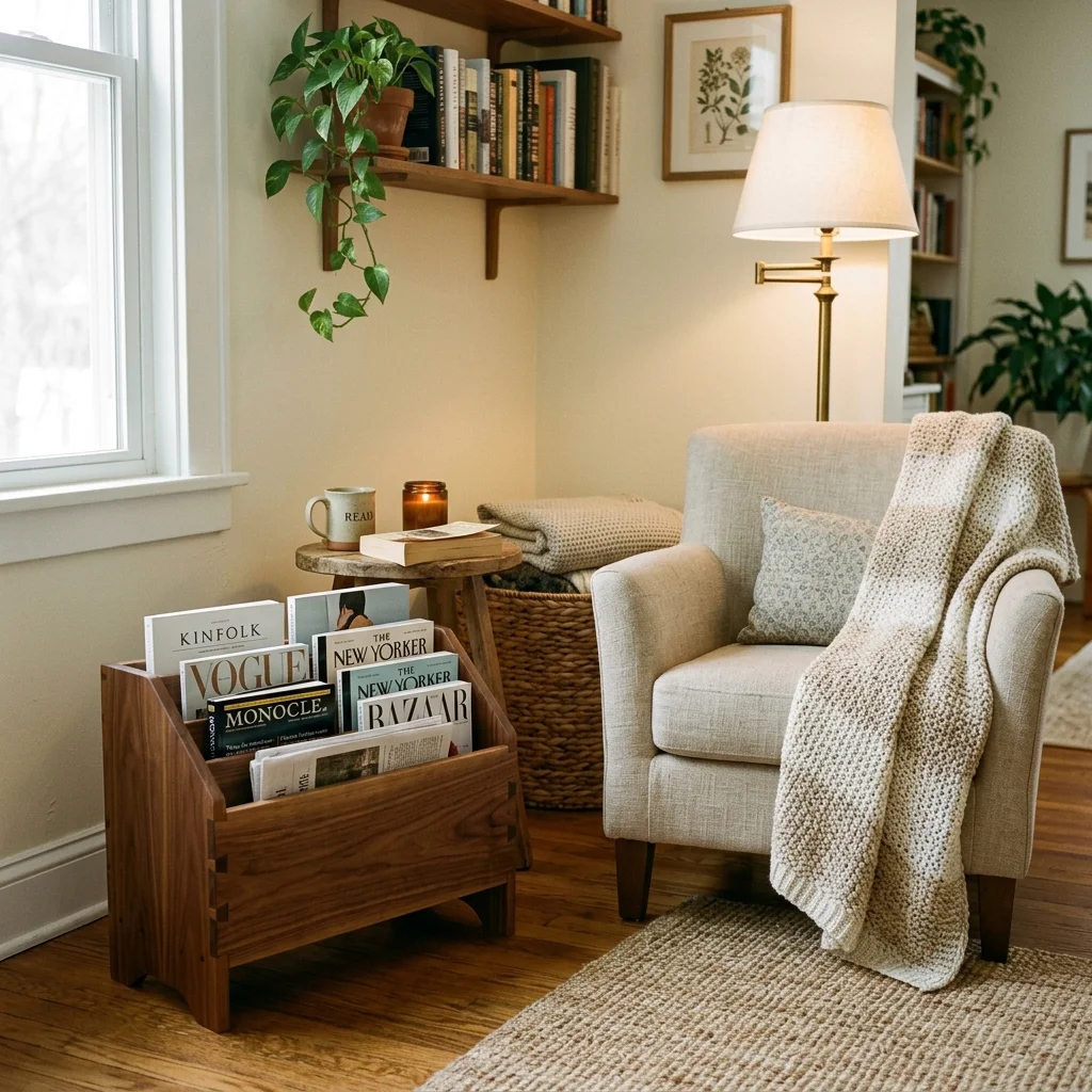 Wooden Magazine Rack