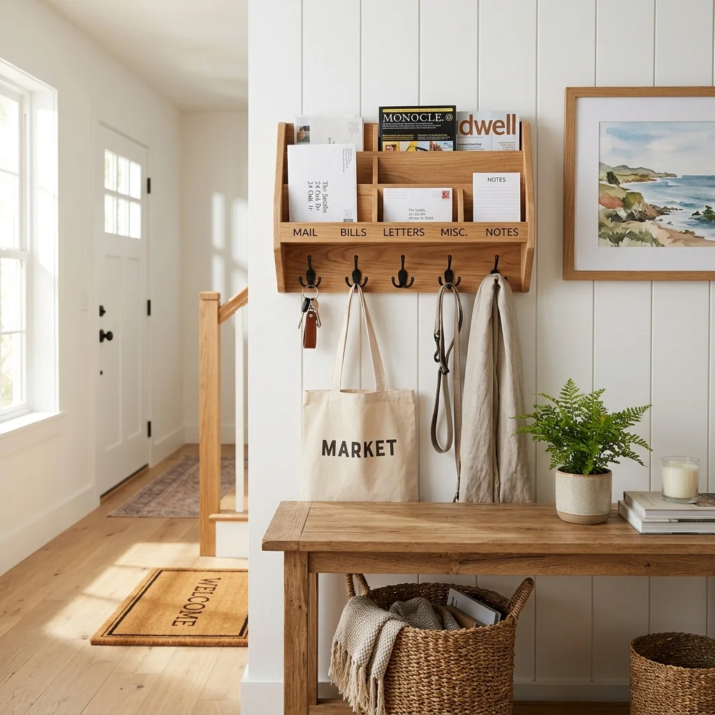 Wooden Mail Organizer