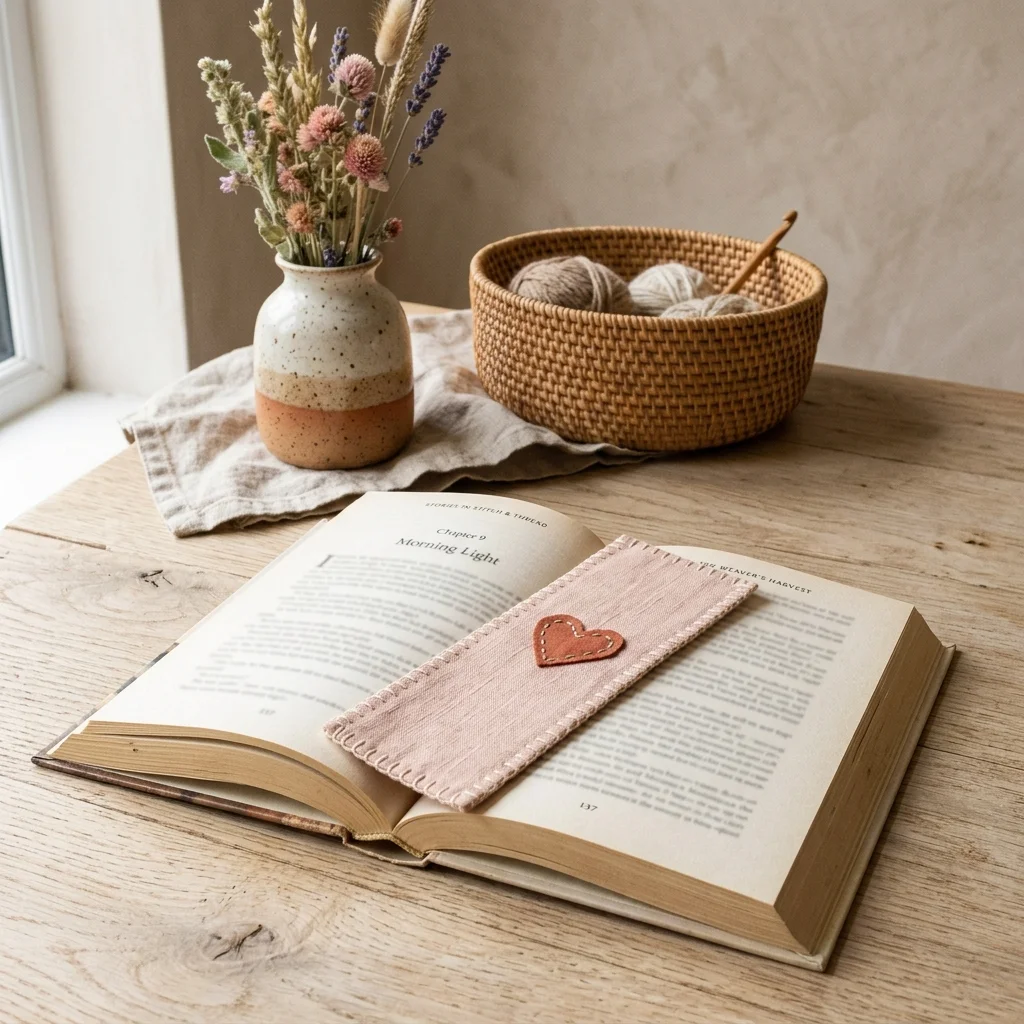 Appliqué Heart Bookmark
