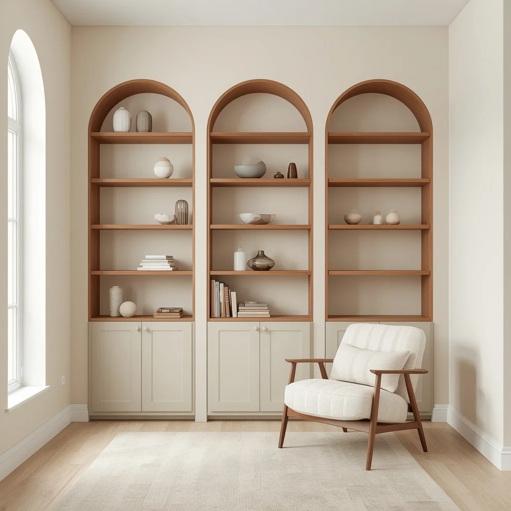Arched Wooden Shelves