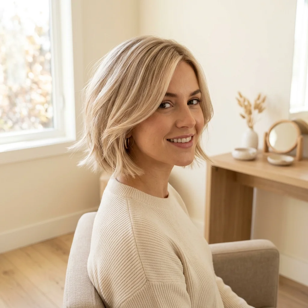 Blonde Textured Bob