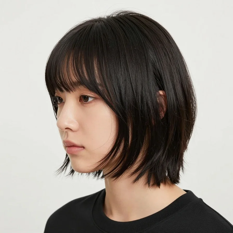 Choppy Ends With Bangs