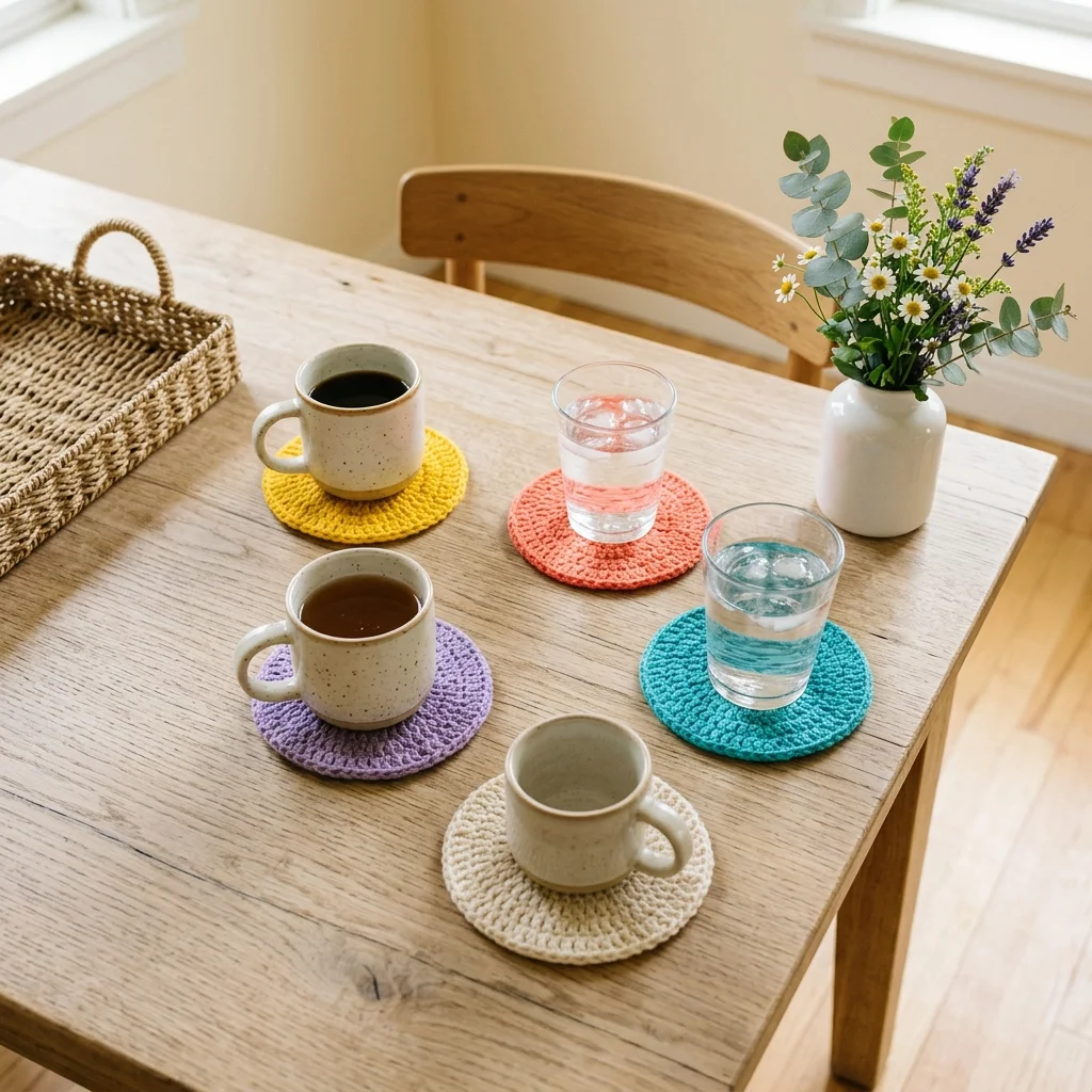 Colorful Crochet Coasters