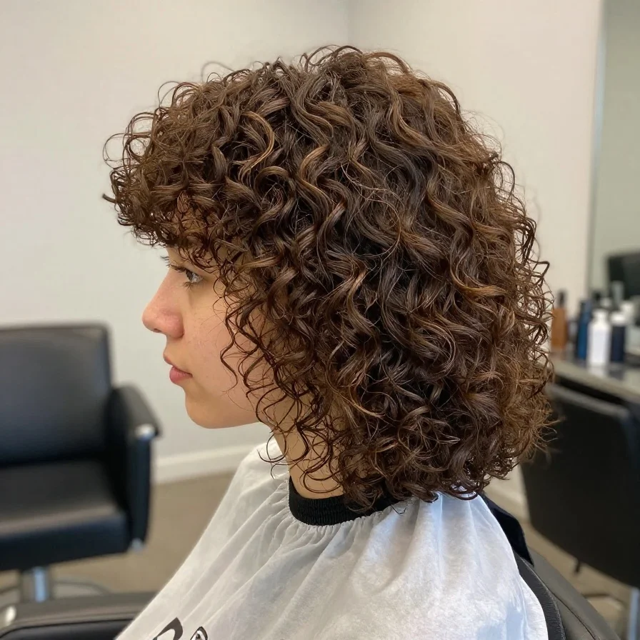 Curly Bangs Style