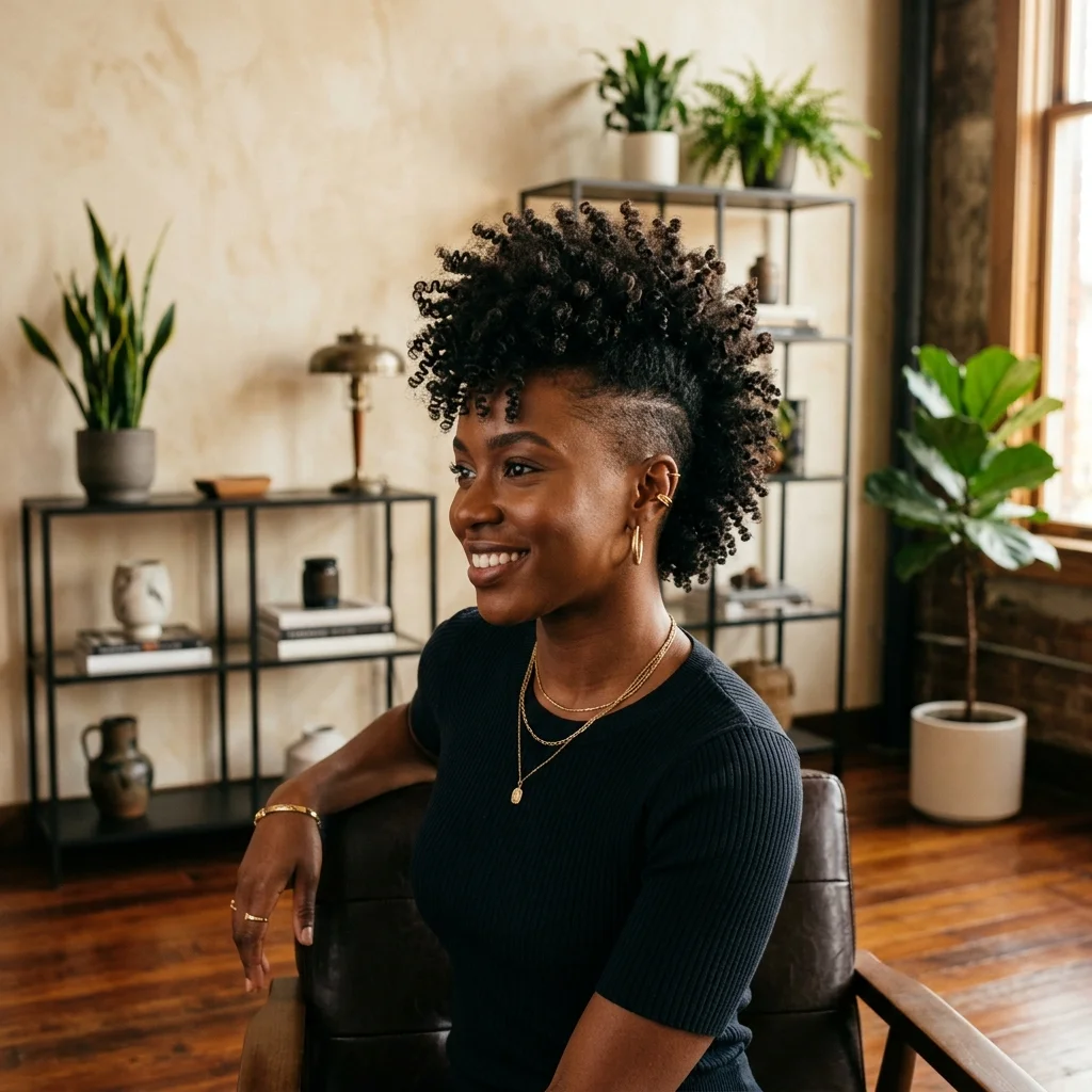 Curly Mohawk Fade