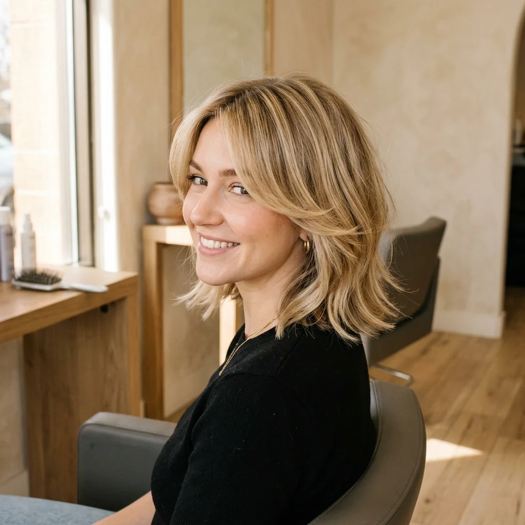 Feathered Blonde Lob