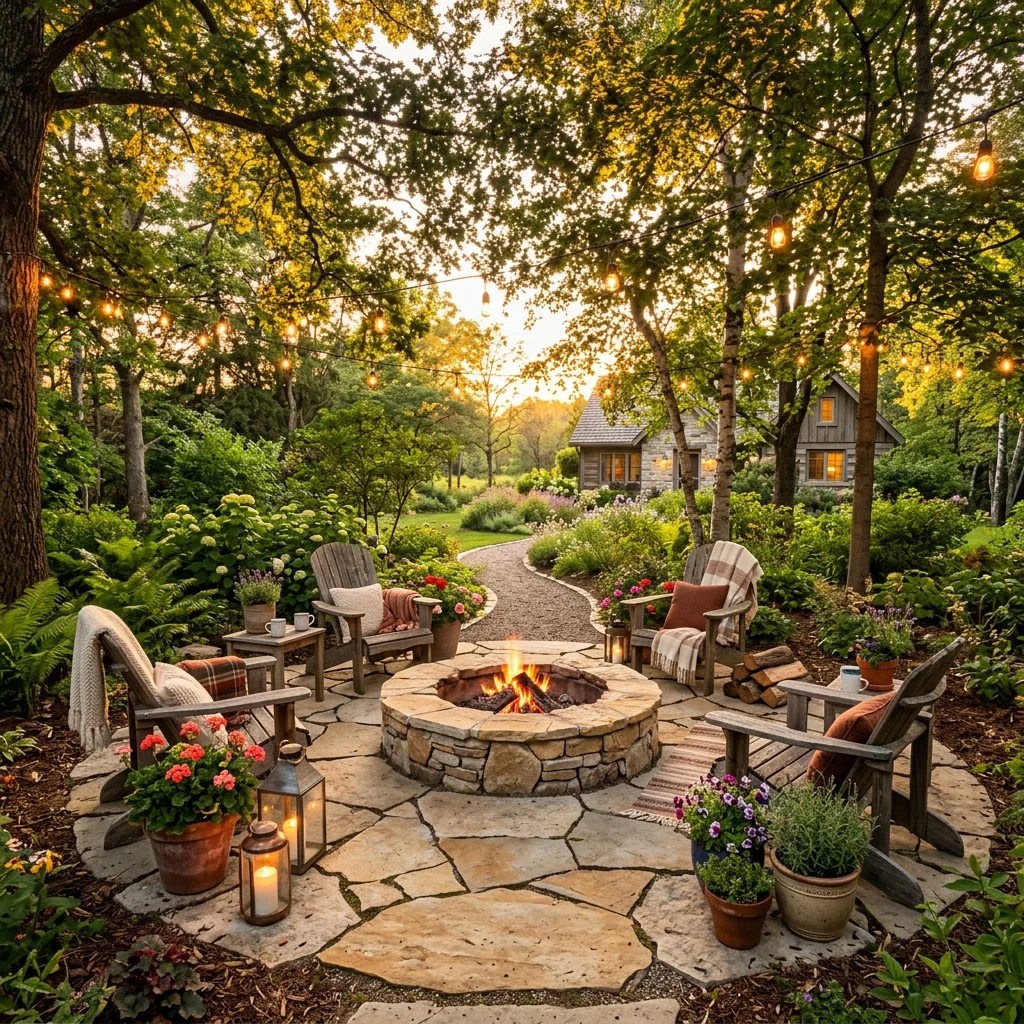 Flagstone Fire Patio