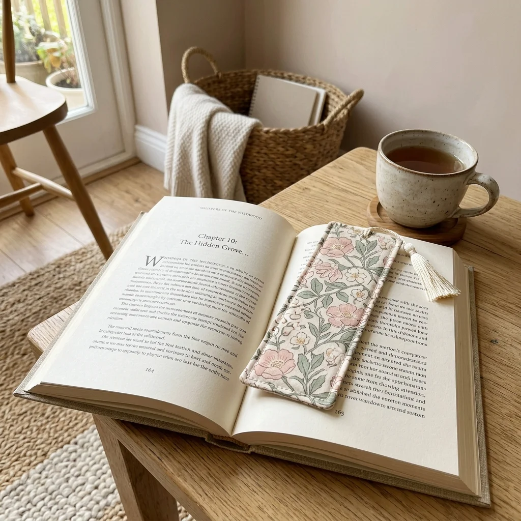 Floral Cotton Bookmark