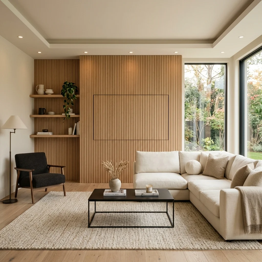 Fluted Wood Wall