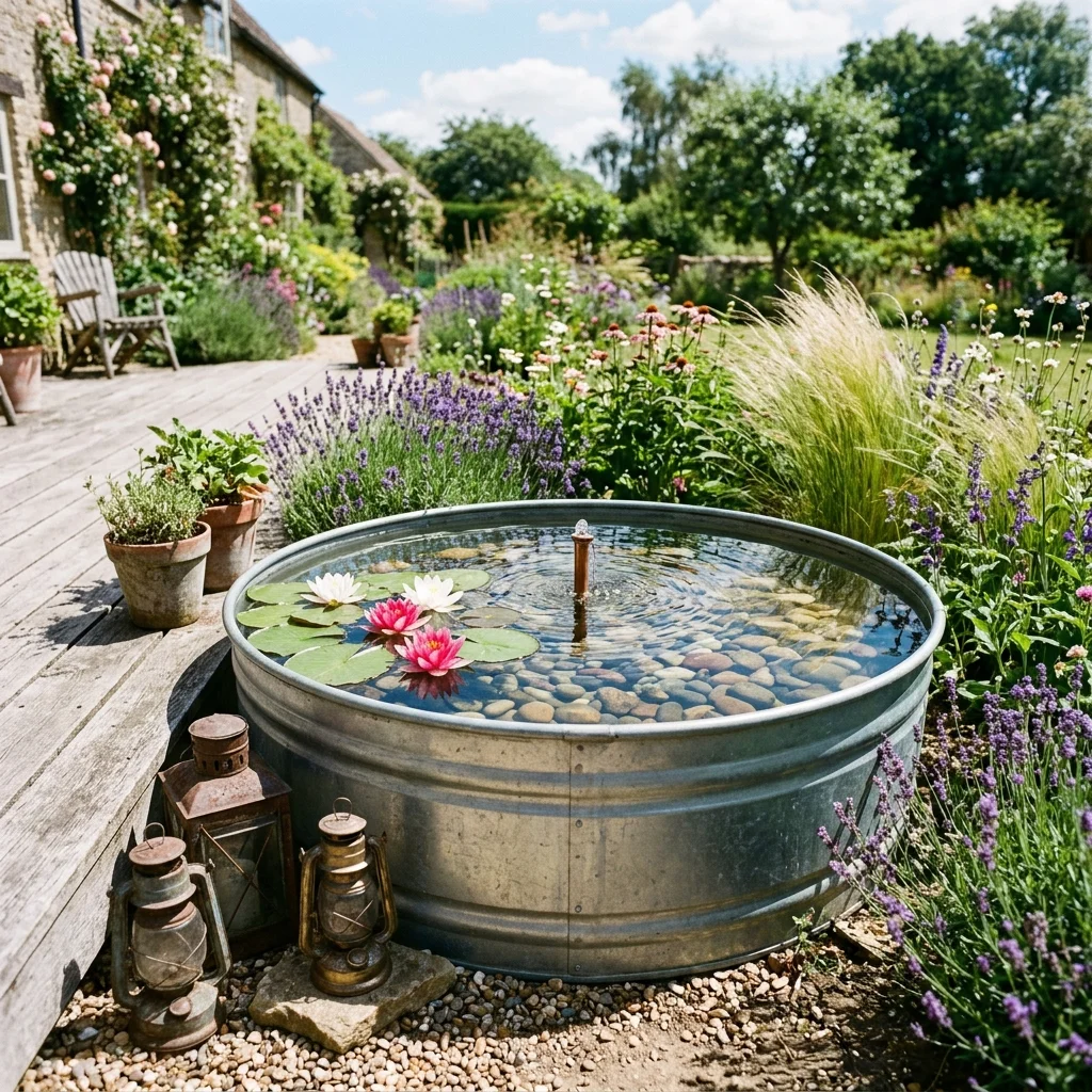 Galvanized Tub Fountain