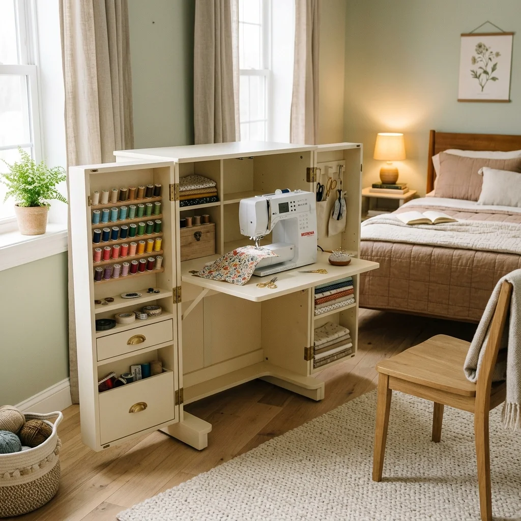 Hidden Sewing Cabinet
