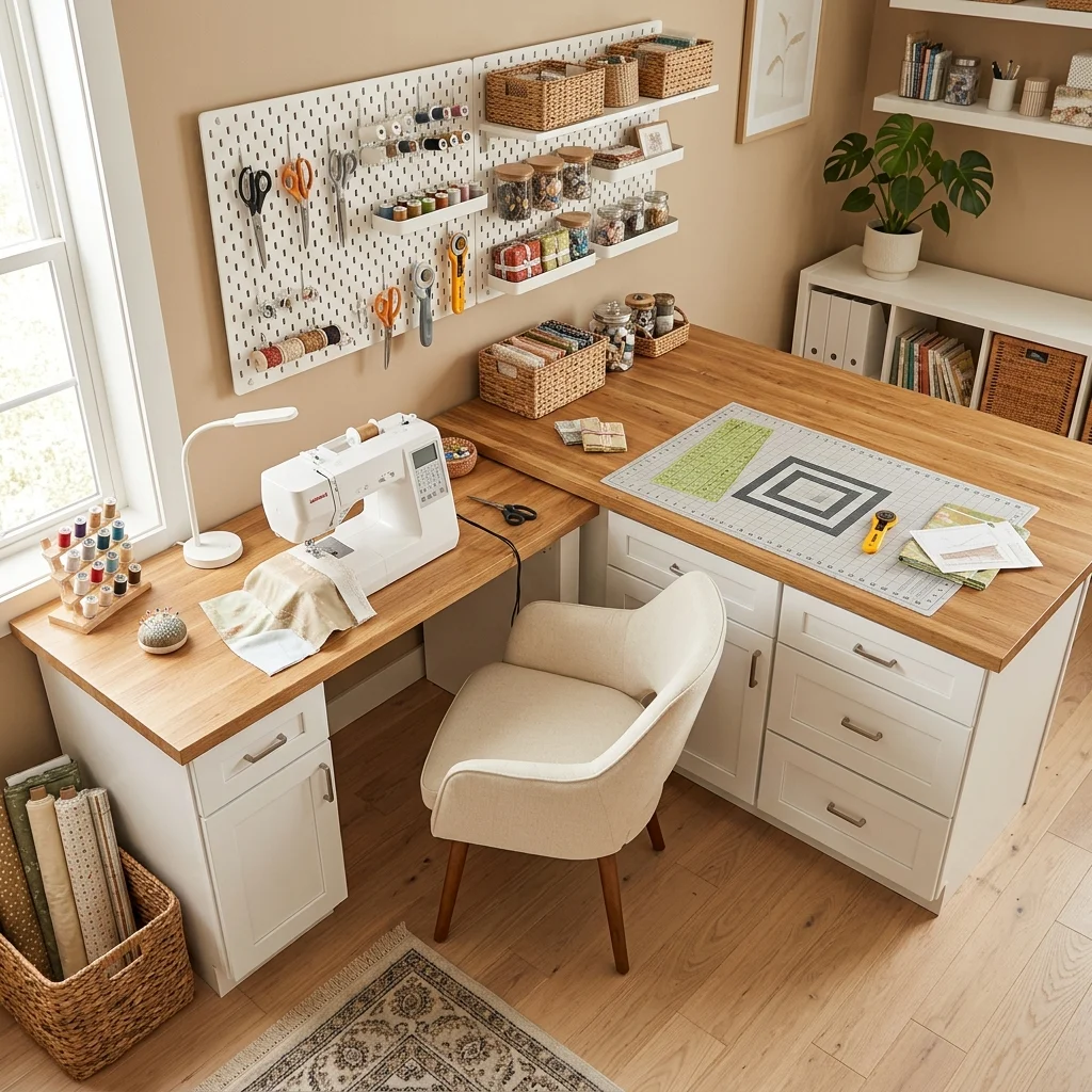 L-Shaped Sewing Zone