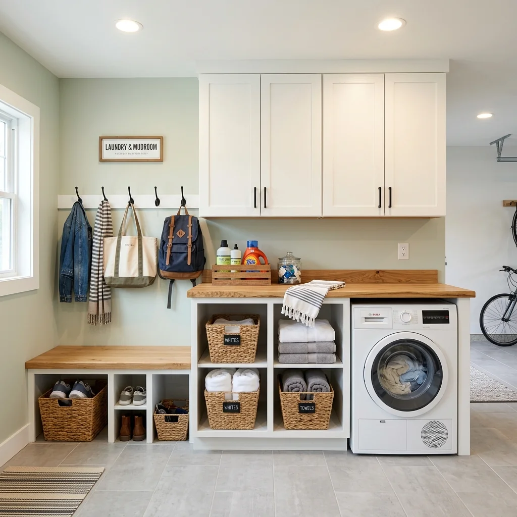 Laundry Storage Wall