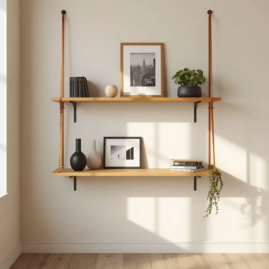 Leather Strap Shelf