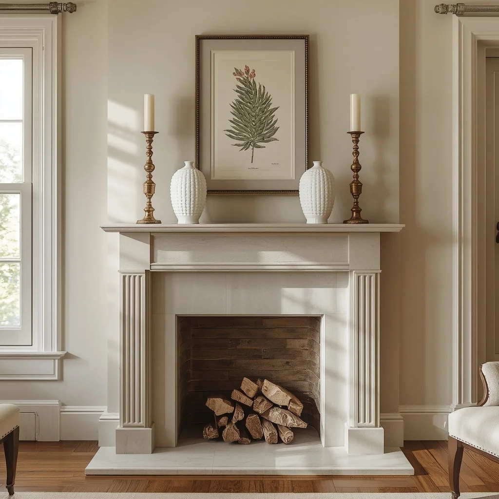 Mantel Milk Glass