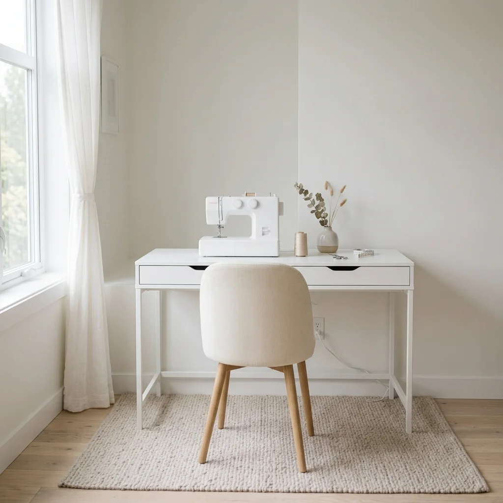 Minimalist White Desk