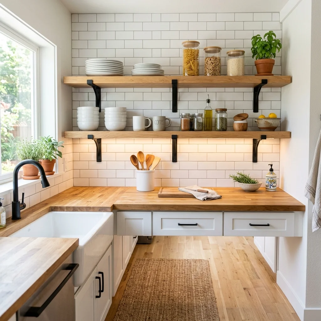 Open Kitchen Shelving