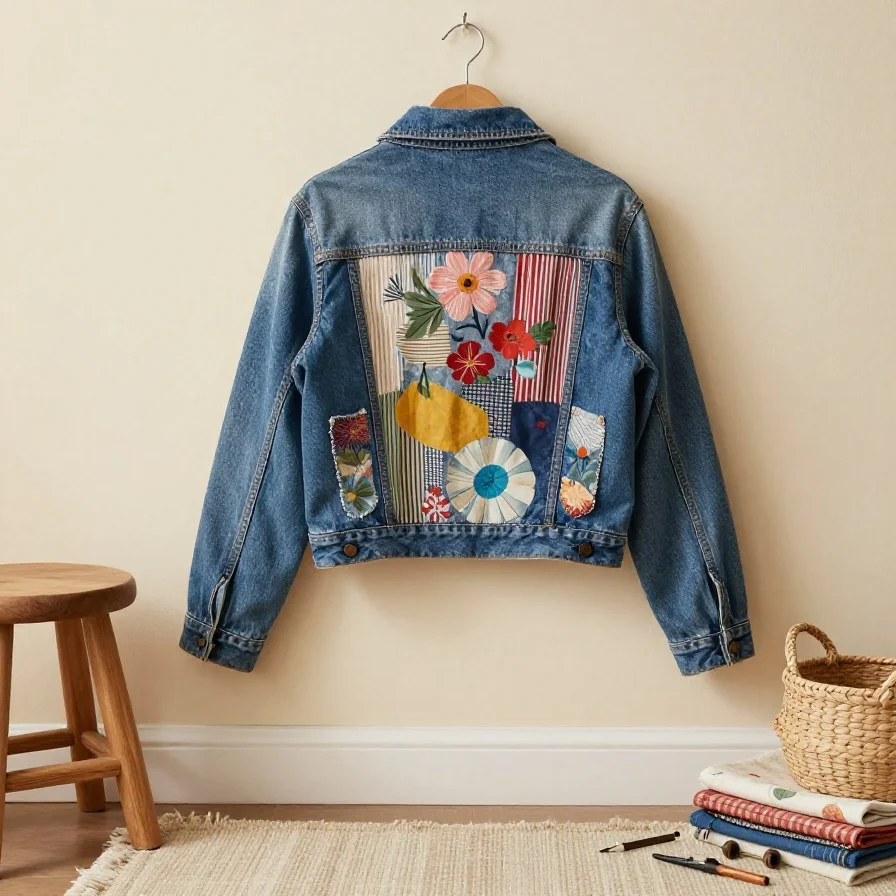 Patchwork Cropped Jacket