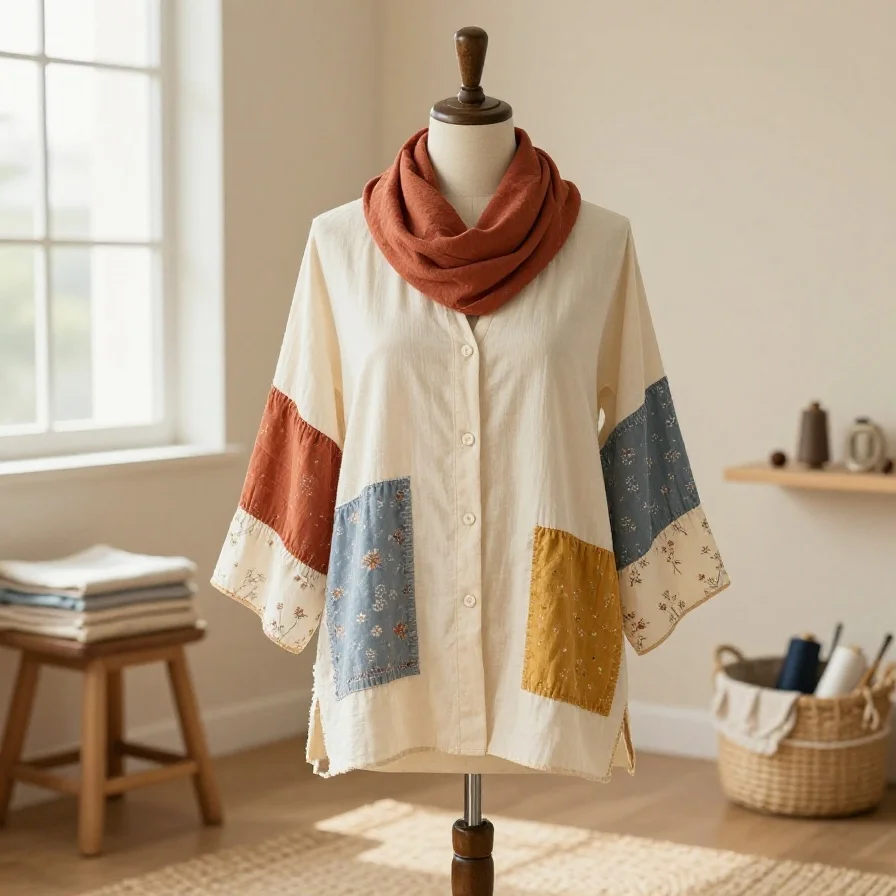 Patchwork Scarf Top