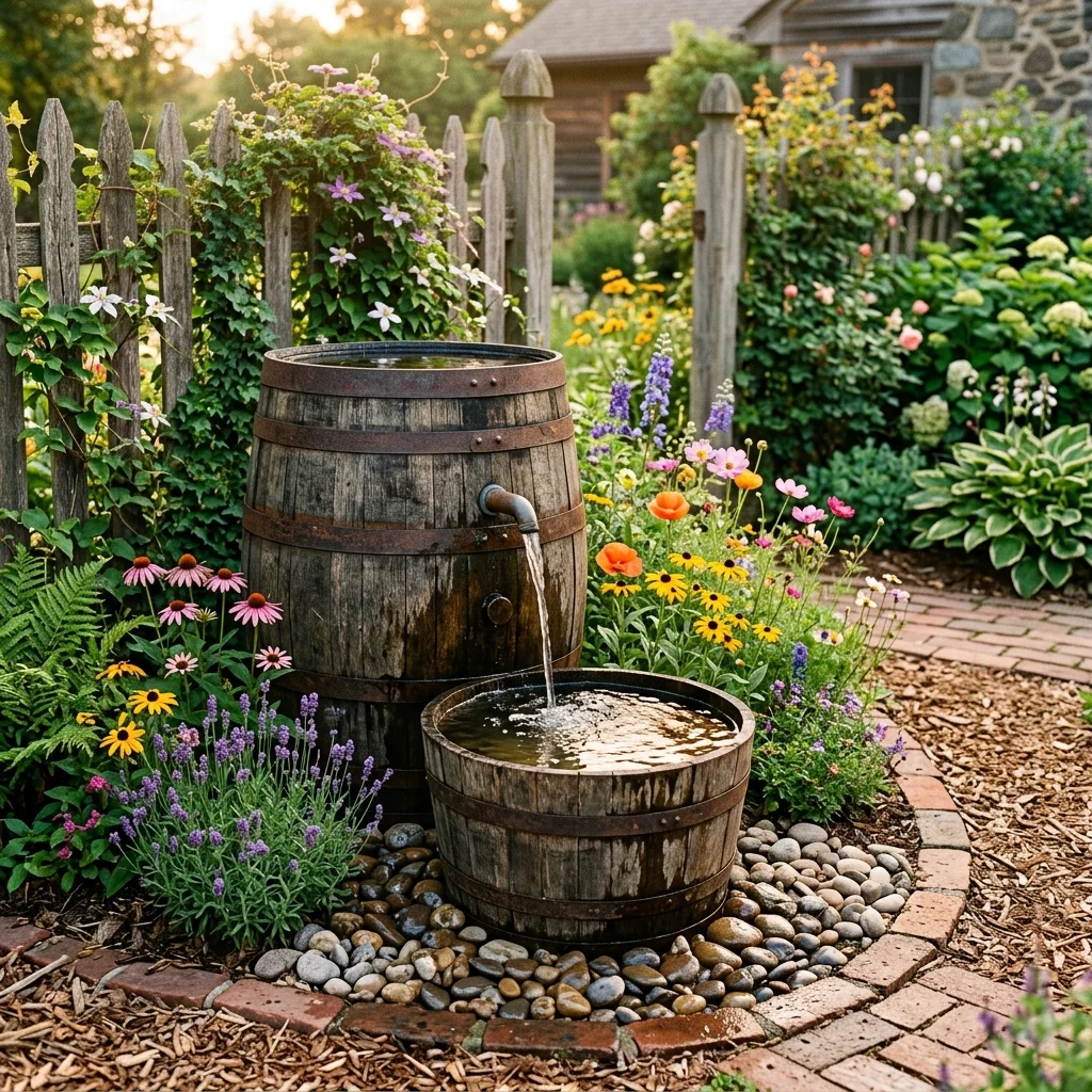 Rustic Barrel Cascade