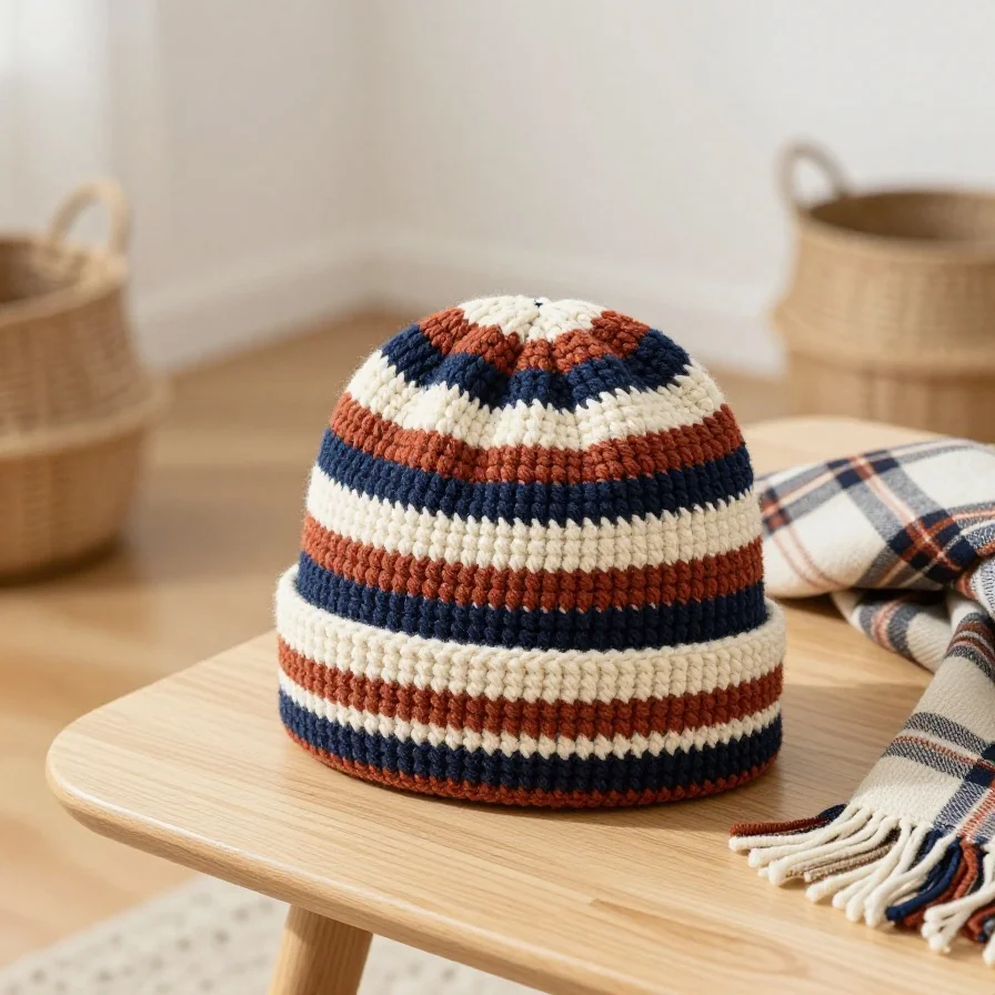 Striped Crochet Beanie