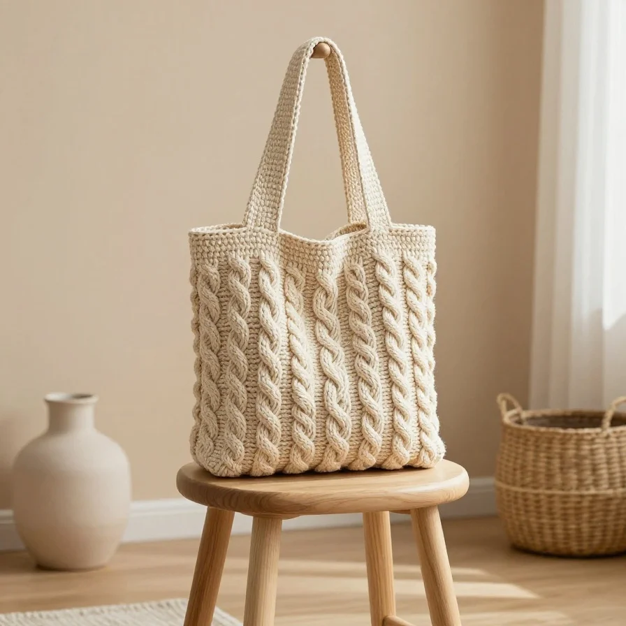 Textured Cable Tote