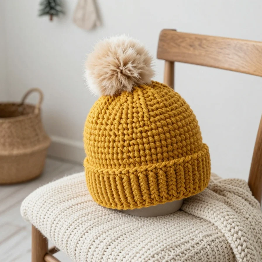 Textured Pom-Pom Cap