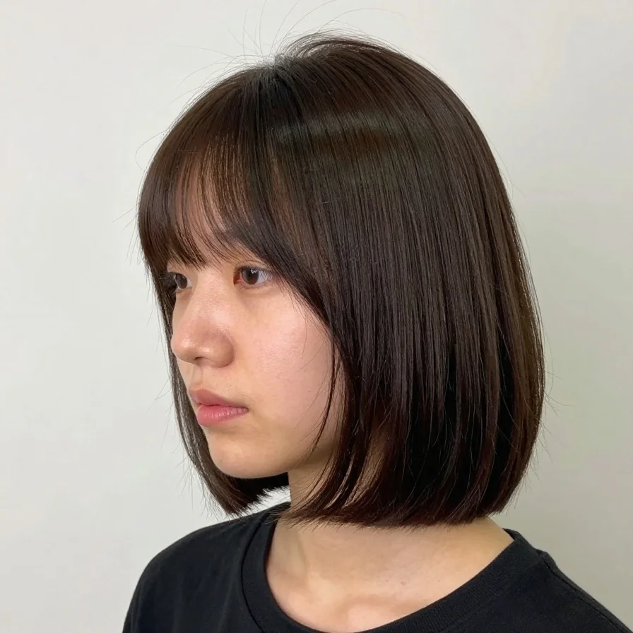 Thick Hair Lob Slimming Style