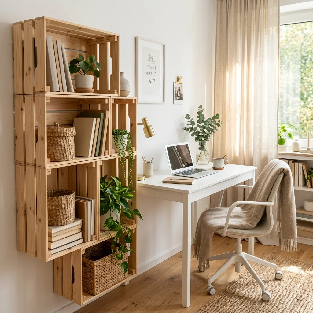 Wood Crate Shelves