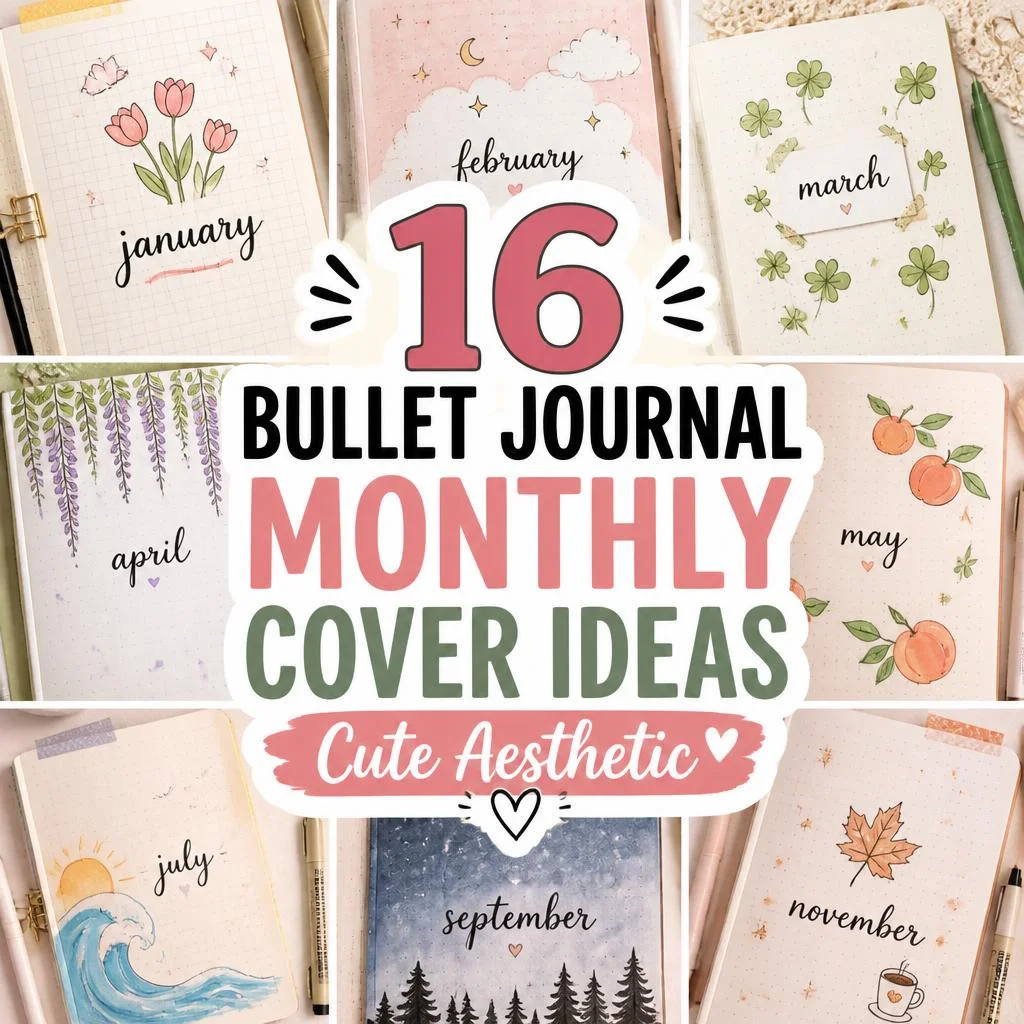 16 Bullet Journal Monthly Cover Ideas Cute Aesthetic