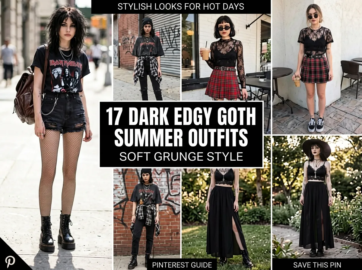 17 Dark Edgy Goth Summer Outfits Soft Grunge Style