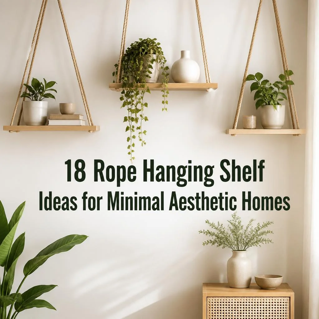 18 Rope Hanging Shelf Ideas for Minimal Aesthetic Homes